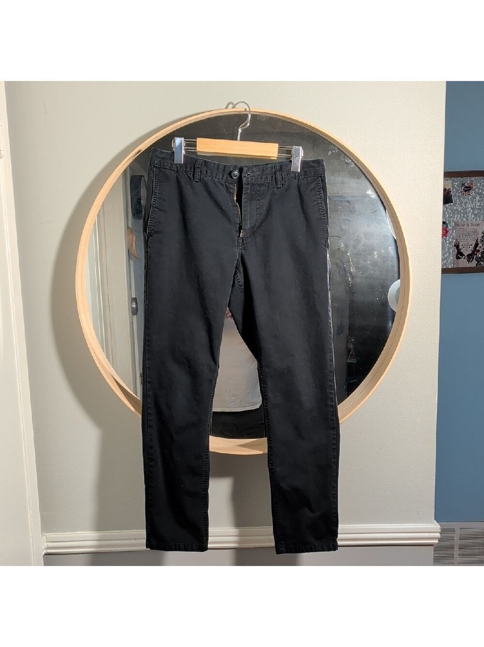 Old Navy Men's Black Chinos Flat Front Straight Leg Pants Size 32x30